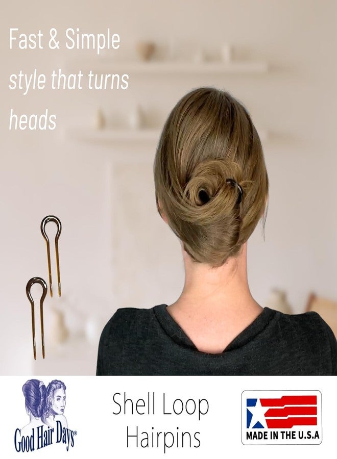 Good Hair Days Wave Hairpins – Fast & Simple Styling Tools & Hair Jewelry for Effortless Updos, Chignons, French Twists, Made in USA - Tortoise Shell, Set of 2 - Image 4